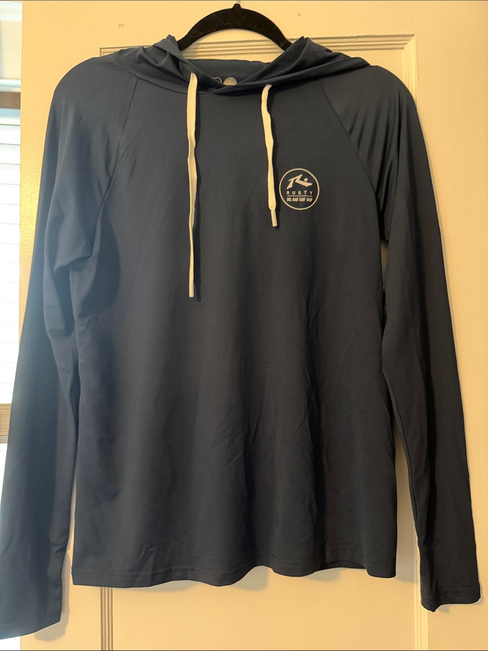 Rusty Navy Hooded UPF Long Sleeve Performance Hoodie